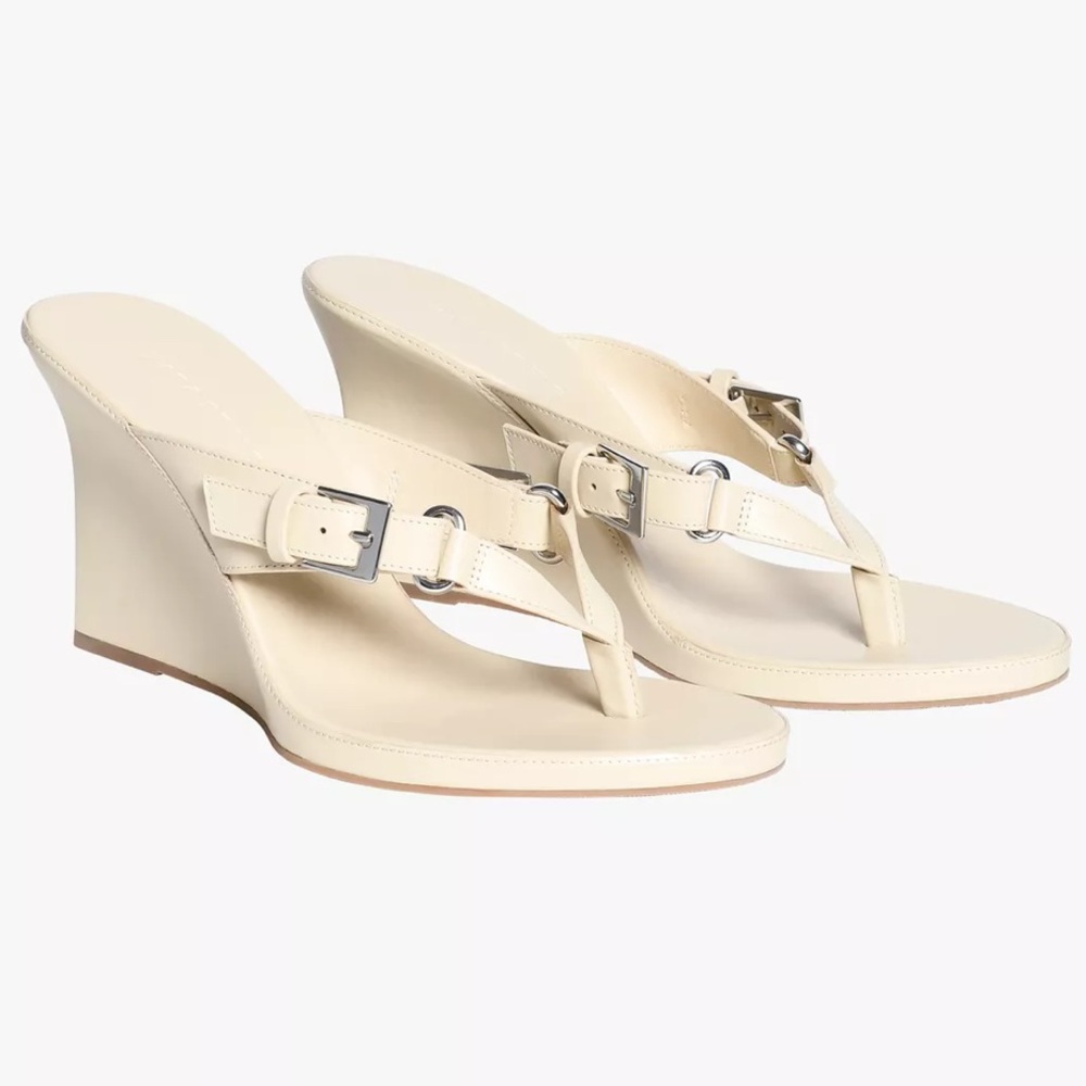 ZARA Leather Wedge Sandals | Size 37 (US 6.5-7)